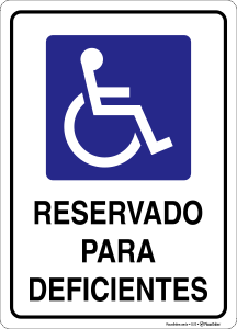 Placa Estacionamento Reservado para Deficientes