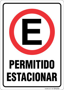 Placa Permitido estacionar