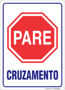 Placa Parada obrigatória-cruzamento