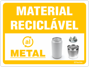 Placa Material Reciclável: Metal