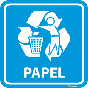 Placa lixo reciclável papel