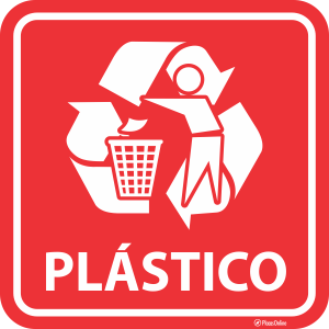 Placa lixo reciclável plástico