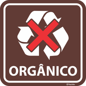 Placa lixo reciclável orgânico