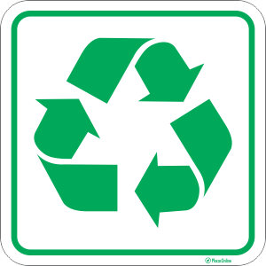 Placa lixo simbolo reciclagem