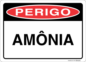 Placa PERIGO: Amônia