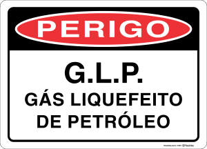 Placa PERIGO: G.L.P. Gás Liquefeito de Petróleo