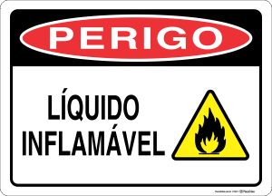 Placa PERIGO: Líquido inflamável