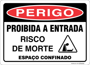 Placa PERIGO: Espa�o confinado