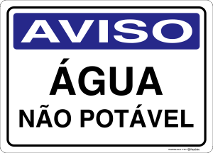 Placa AVISO: Água Não Potável