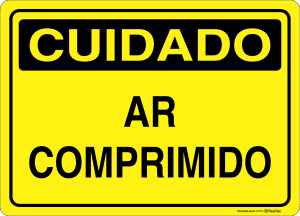 Placa CUIDADO: Ar Comprimido