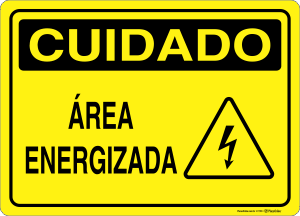 Placa CUIDADO: Área Energizada
