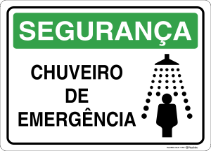 Placa SEGURANÇA: Chuveiro de Emergência