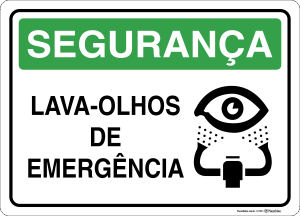 Placa SEGURANÇA: Lava-Olhos de Emergência