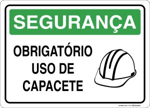Placa SEGURANÇA: Obrigatório uso de capacete