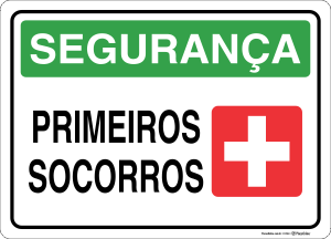 Placa SEGURANÇA: Primeiros socorros