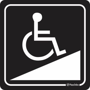 Placa Acesso para Deficientes (Rampa)