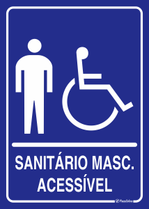 Placa Sanitário - Banheiro Masculino Acessível