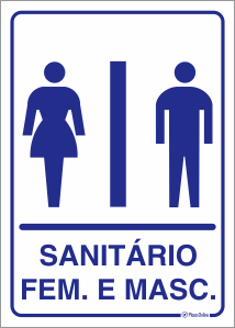 Placa Sanitário - Banheiro Feminino e Masculino (Unissex)