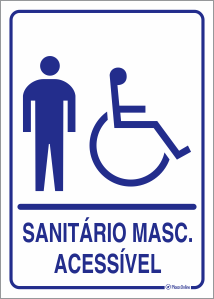 Placa Sanitário - Banheiro Masculino Acessível