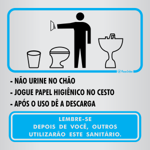 Placa Sanitário Masculino (instruções e recomendações)