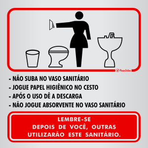 Placa Sanitário Feminino (instruções e recomendações)