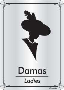 Placa Sanit�rio - Banheiro Feminino - Damas / Ladies