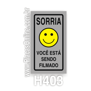 Placa Sorria Você Esta Sendo Filmado