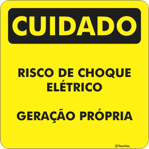 Placa CUIDADO: Risco de choque. Geração própria.