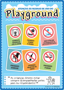 Placa de Regras para Playground - Segurança e Cuidados